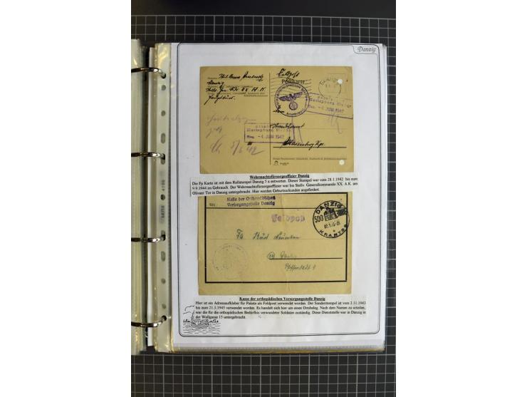 1914/1945, sehr umfangreiche Sammlung "Feldpost in Danzig" mit einigen hundert Briefen und Karten, dabei I. WK. mit interessa