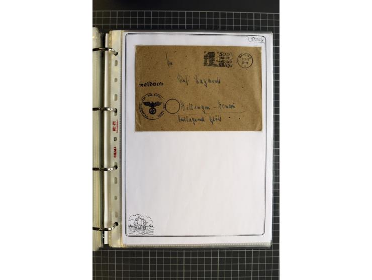 1914/1945, sehr umfangreiche Sammlung "Feldpost in Danzig" mit einigen hundert Briefen und Karten, dabei I. WK. mit interessa