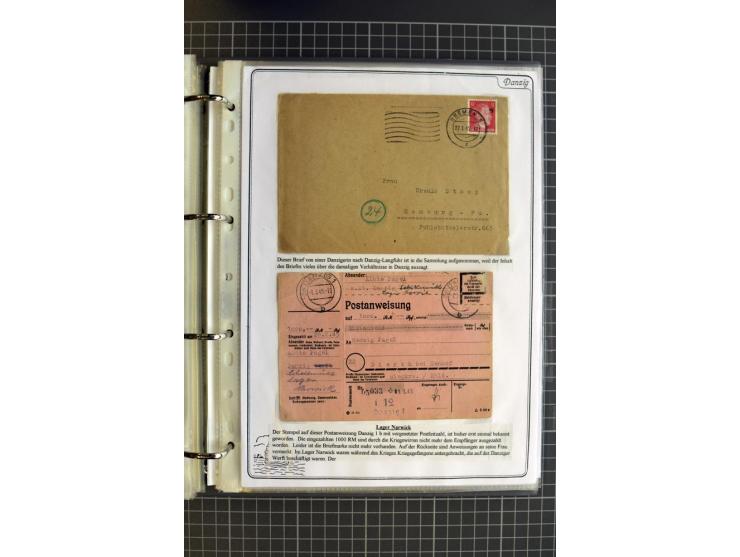 1914/1945, sehr umfangreiche Sammlung "Feldpost in Danzig" mit einigen hundert Briefen und Karten, dabei I. WK. mit interessa
