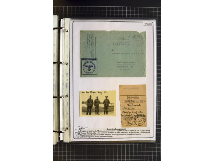 1914/1945, sehr umfangreiche Sammlung "Feldpost in Danzig" mit einigen hundert Briefen und Karten, dabei I. WK. mit interessa