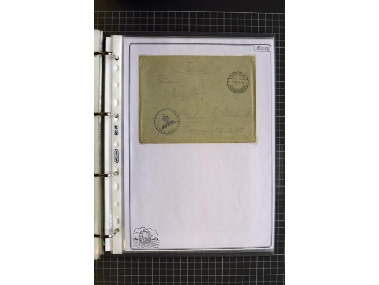 1914/1945, sehr umfangreiche Sammlung "Feldpost in Danzig" mit einigen hundert Briefen und Karten, dabei I. WK. mit interessa