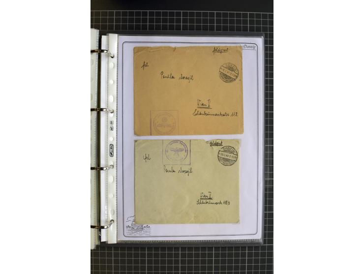1914/1945, sehr umfangreiche Sammlung "Feldpost in Danzig" mit einigen hundert Briefen und Karten, dabei I. WK. mit interessa