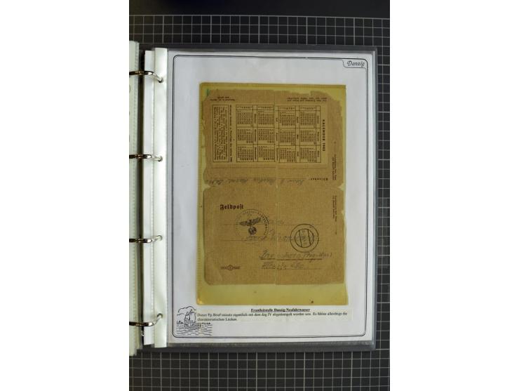 1914/1945, sehr umfangreiche Sammlung "Feldpost in Danzig" mit einigen hundert Briefen und Karten, dabei I. WK. mit interessa