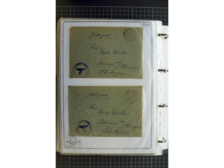 1914/1945, sehr umfangreiche Sammlung "Feldpost in Danzig" mit einigen hundert Briefen und Karten, dabei I. WK. mit interessa