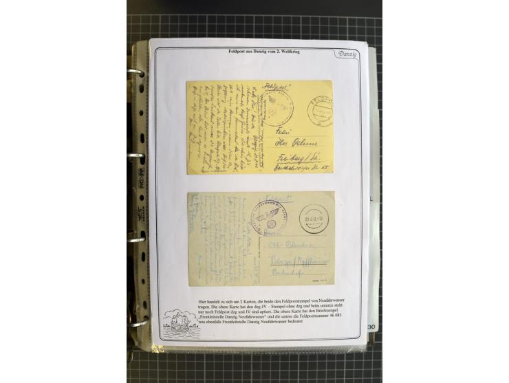 1914/1945, sehr umfangreiche Sammlung "Feldpost in Danzig" mit einigen hundert Briefen und Karten, dabei I. WK. mit interessa