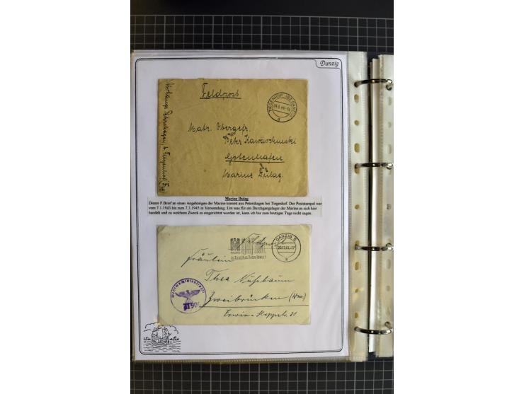 1914/1945, sehr umfangreiche Sammlung "Feldpost in Danzig" mit einigen hundert Briefen und Karten, dabei I. WK. mit interessa