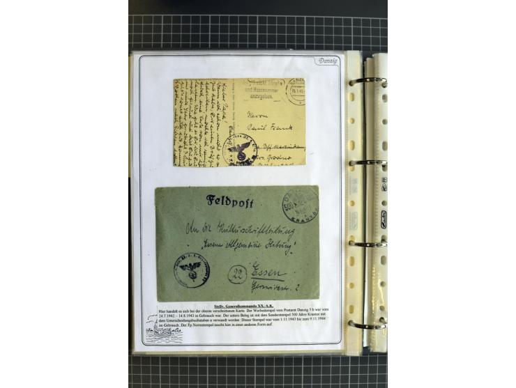 1914/1945, sehr umfangreiche Sammlung "Feldpost in Danzig" mit einigen hundert Briefen und Karten, dabei I. WK. mit interessa