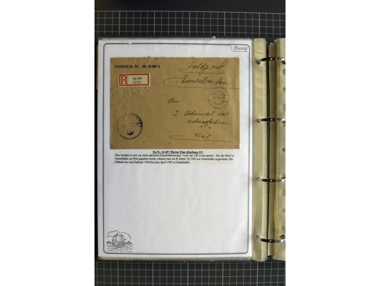 1914/1945, sehr umfangreiche Sammlung "Feldpost in Danzig" mit einigen hundert Briefen und Karten, dabei I. WK. mit interessa