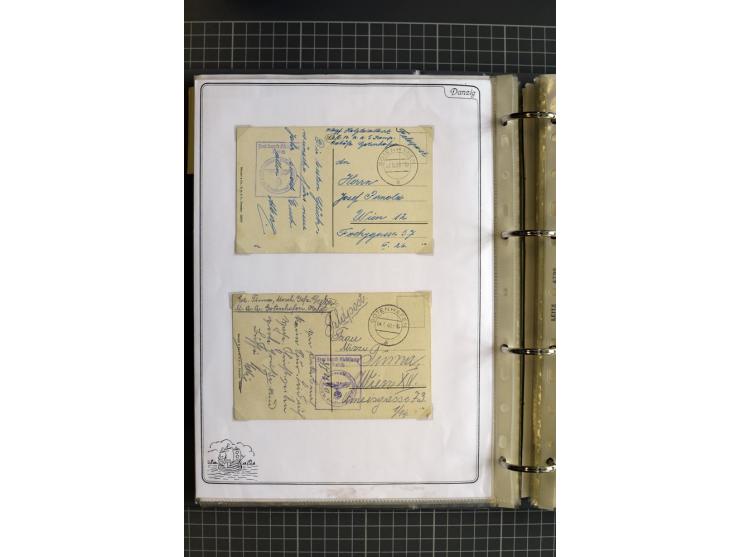 1914/1945, sehr umfangreiche Sammlung "Feldpost in Danzig" mit einigen hundert Briefen und Karten, dabei I. WK. mit interessa