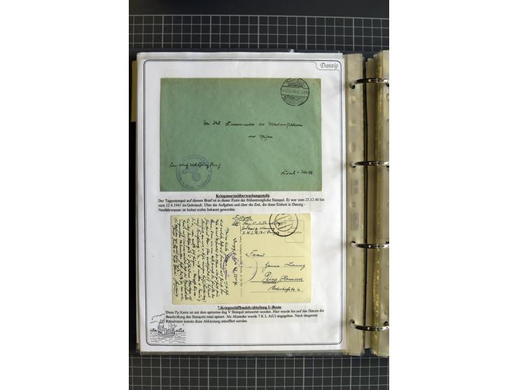 1914/1945, sehr umfangreiche Sammlung "Feldpost in Danzig" mit einigen hundert Briefen und Karten, dabei I. WK. mit interessa