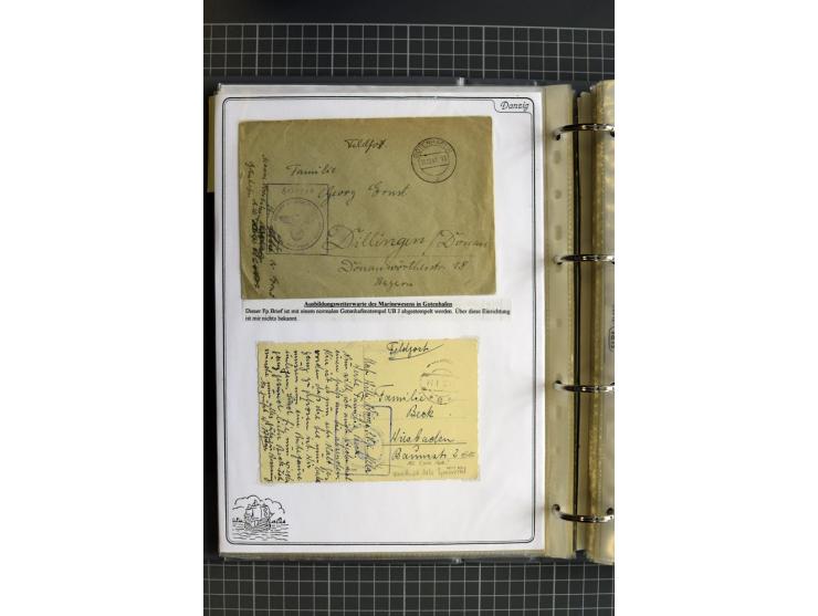 1914/1945, sehr umfangreiche Sammlung "Feldpost in Danzig" mit einigen hundert Briefen und Karten, dabei I. WK. mit interessa