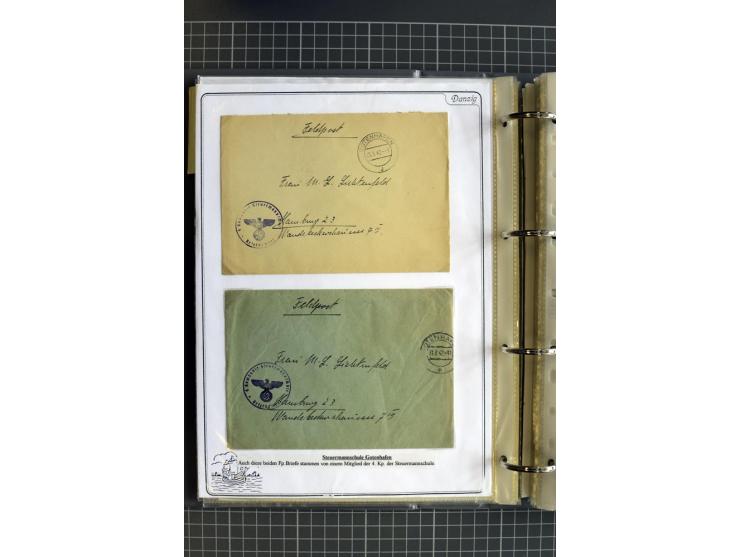 1914/1945, sehr umfangreiche Sammlung "Feldpost in Danzig" mit einigen hundert Briefen und Karten, dabei I. WK. mit interessa
