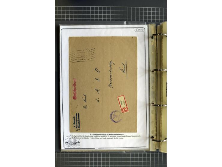 1914/1945, sehr umfangreiche Sammlung "Feldpost in Danzig" mit einigen hundert Briefen und Karten, dabei I. WK. mit interessa