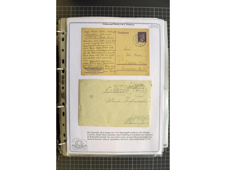 1914/1945, sehr umfangreiche Sammlung "Feldpost in Danzig" mit einigen hundert Briefen und Karten, dabei I. WK. mit interessa