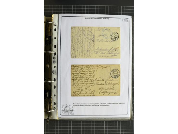 1914/1945, sehr umfangreiche Sammlung "Feldpost in Danzig" mit einigen hundert Briefen und Karten, dabei I. WK. mit interessa