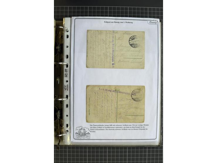 1914/1945, sehr umfangreiche Sammlung "Feldpost in Danzig" mit einigen hundert Briefen und Karten, dabei I. WK. mit interessa