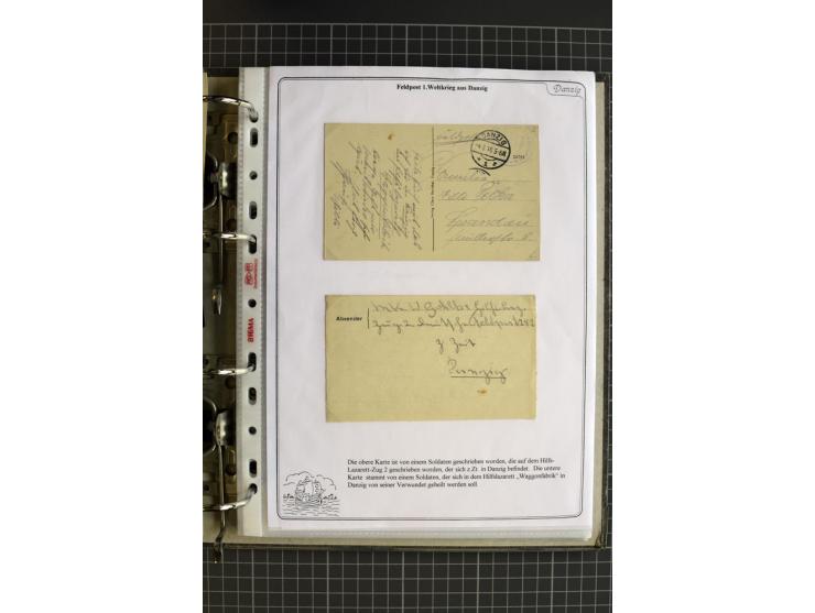 1914/1945, sehr umfangreiche Sammlung "Feldpost in Danzig" mit einigen hundert Briefen und Karten, dabei I. WK. mit interessa