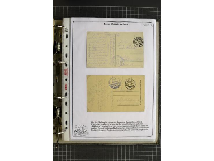 1914/1945, sehr umfangreiche Sammlung "Feldpost in Danzig" mit einigen hundert Briefen und Karten, dabei I. WK. mit interessa