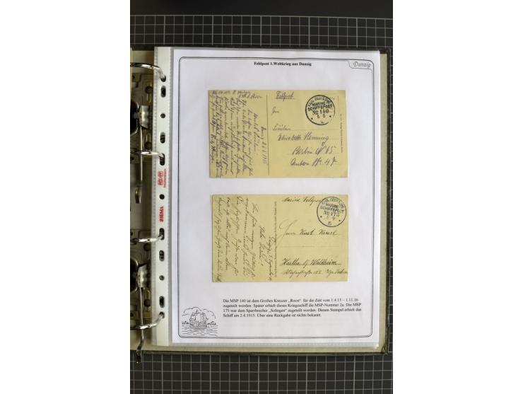 1914/1945, sehr umfangreiche Sammlung "Feldpost in Danzig" mit einigen hundert Briefen und Karten, dabei I. WK. mit interessa