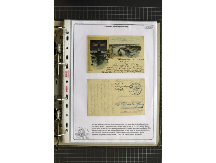 1914/1945, sehr umfangreiche Sammlung "Feldpost in Danzig" mit einigen hundert Briefen und Karten, dabei I. WK. mit interessa