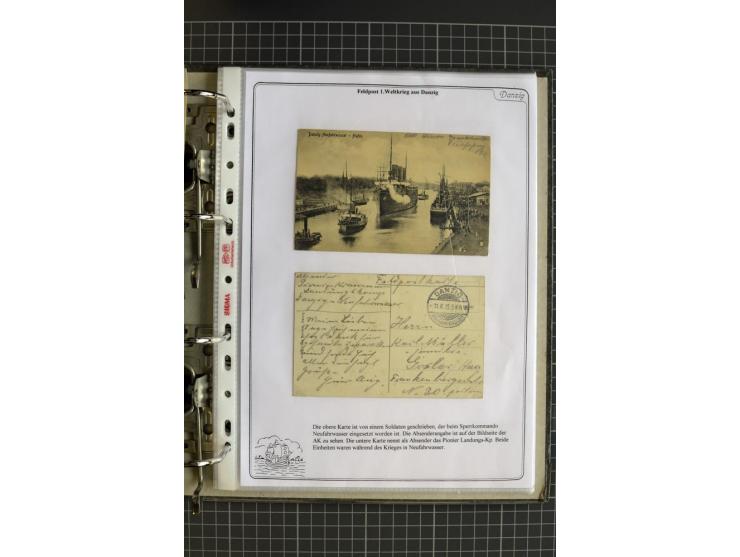 1914/1945, sehr umfangreiche Sammlung "Feldpost in Danzig" mit einigen hundert Briefen und Karten, dabei I. WK. mit interessa