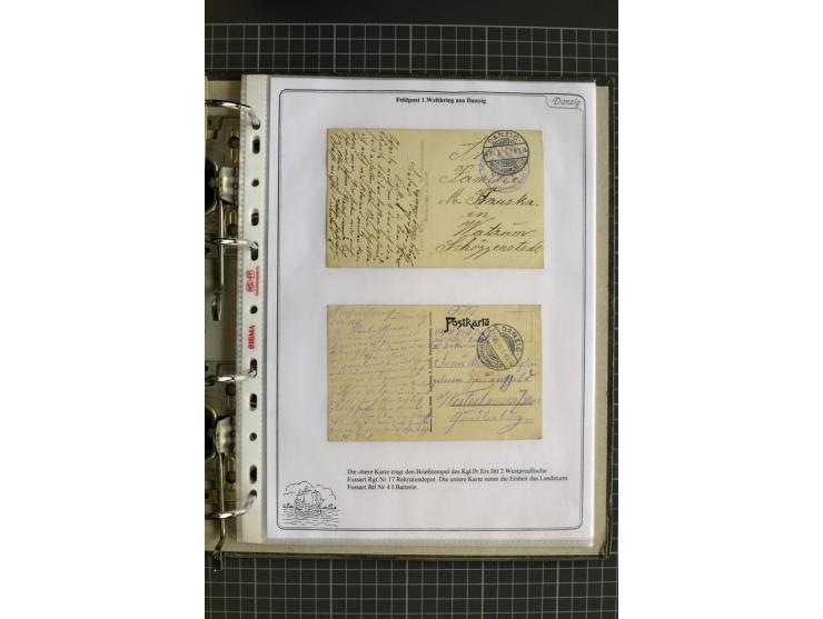 1914/1945, sehr umfangreiche Sammlung "Feldpost in Danzig" mit einigen hundert Briefen und Karten, dabei I. WK. mit interessa