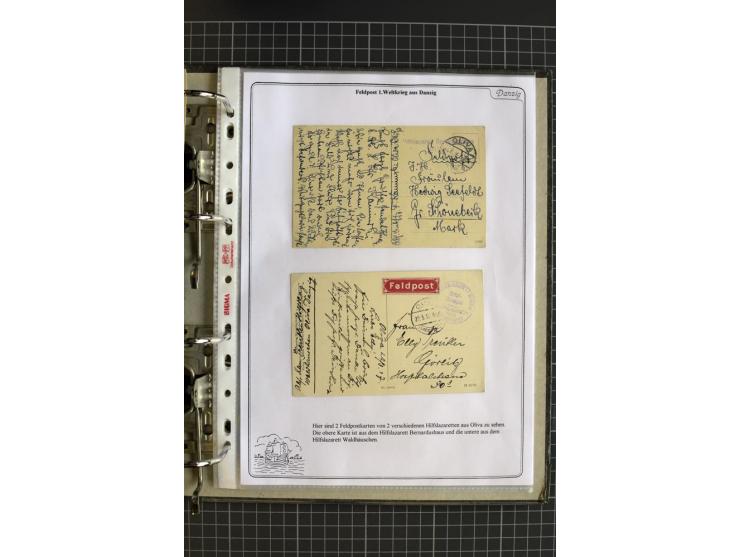 1914/1945, sehr umfangreiche Sammlung "Feldpost in Danzig" mit einigen hundert Briefen und Karten, dabei I. WK. mit interessa