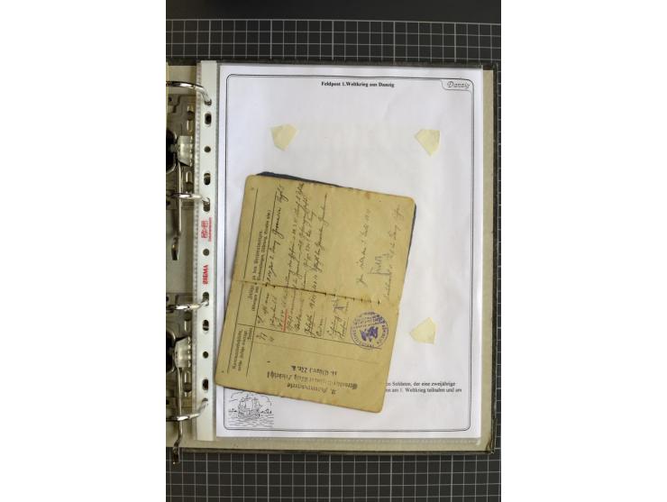 1914/1945, sehr umfangreiche Sammlung "Feldpost in Danzig" mit einigen hundert Briefen und Karten, dabei I. WK. mit interessa