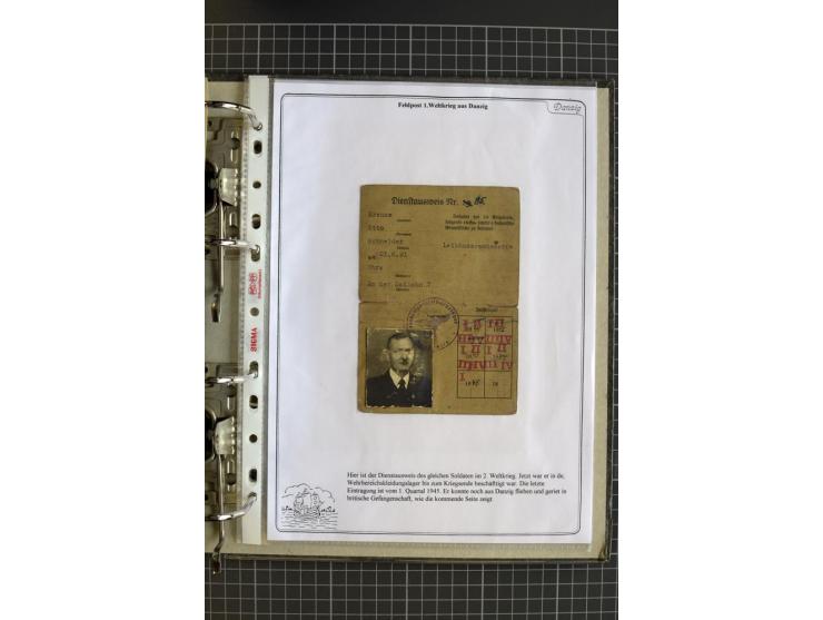 1914/1945, sehr umfangreiche Sammlung "Feldpost in Danzig" mit einigen hundert Briefen und Karten, dabei I. WK. mit interessa