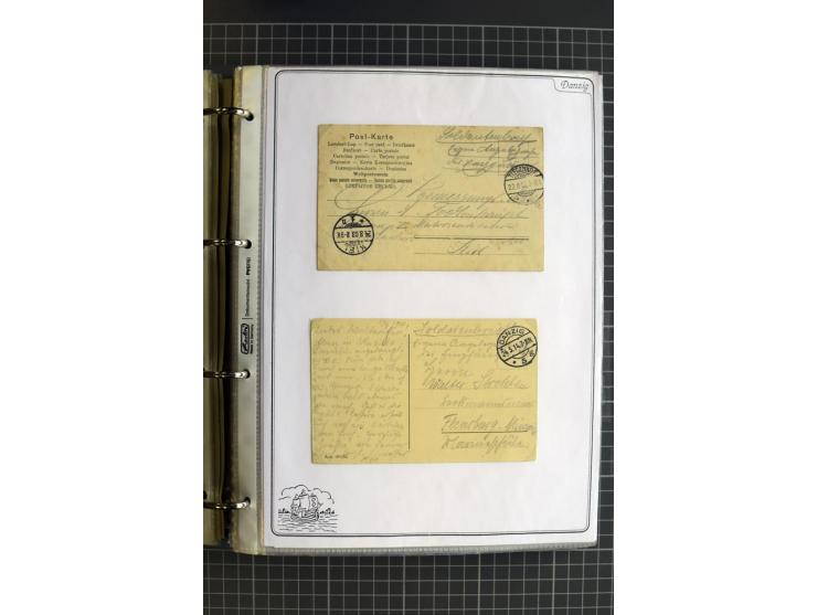 1914/1945, sehr umfangreiche Sammlung "Feldpost in Danzig" mit einigen hundert Briefen und Karten, dabei I. WK. mit interessa