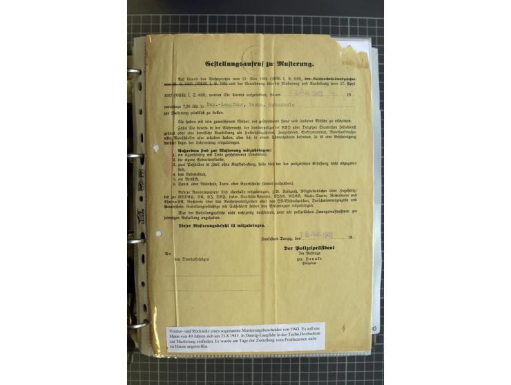 1914/1945, sehr umfangreiche Sammlung "Feldpost in Danzig" mit einigen hundert Briefen und Karten, dabei I. WK. mit interessa