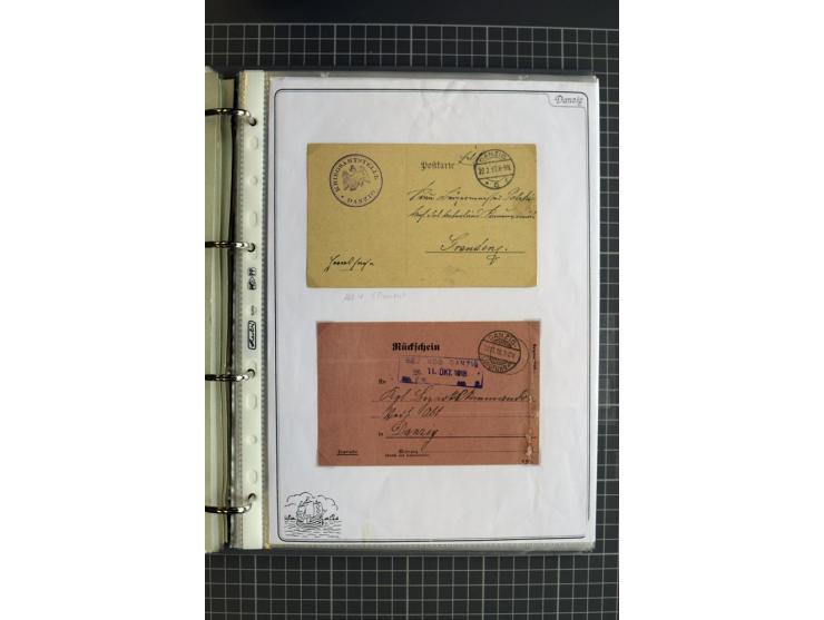 1914/1945, sehr umfangreiche Sammlung "Feldpost in Danzig" mit einigen hundert Briefen und Karten, dabei I. WK. mit interessa