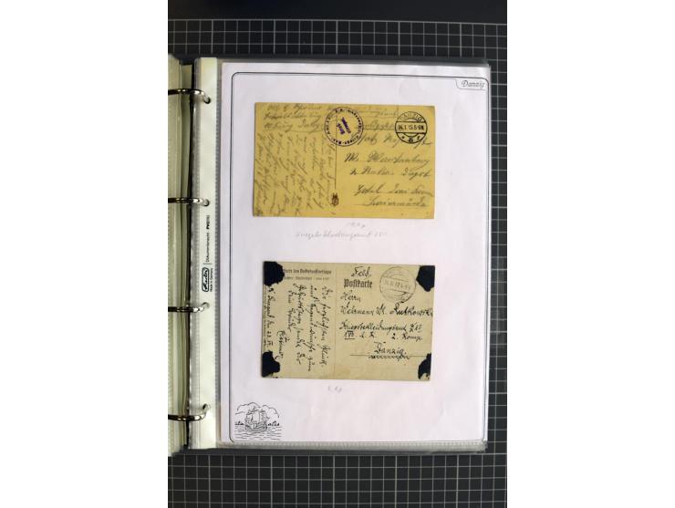 1914/1945, sehr umfangreiche Sammlung "Feldpost in Danzig" mit einigen hundert Briefen und Karten, dabei I. WK. mit interessa
