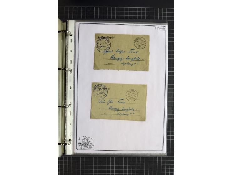 1914/1945, sehr umfangreiche Sammlung "Feldpost in Danzig" mit einigen hundert Briefen und Karten, dabei I. WK. mit interessa
