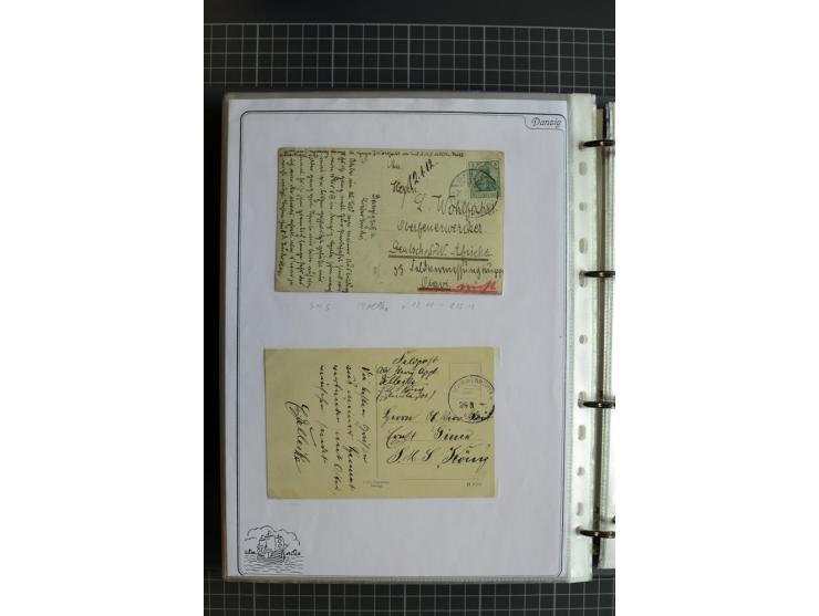 1914/1945, sehr umfangreiche Sammlung "Feldpost in Danzig" mit einigen hundert Briefen und Karten, dabei I. WK. mit interessa
