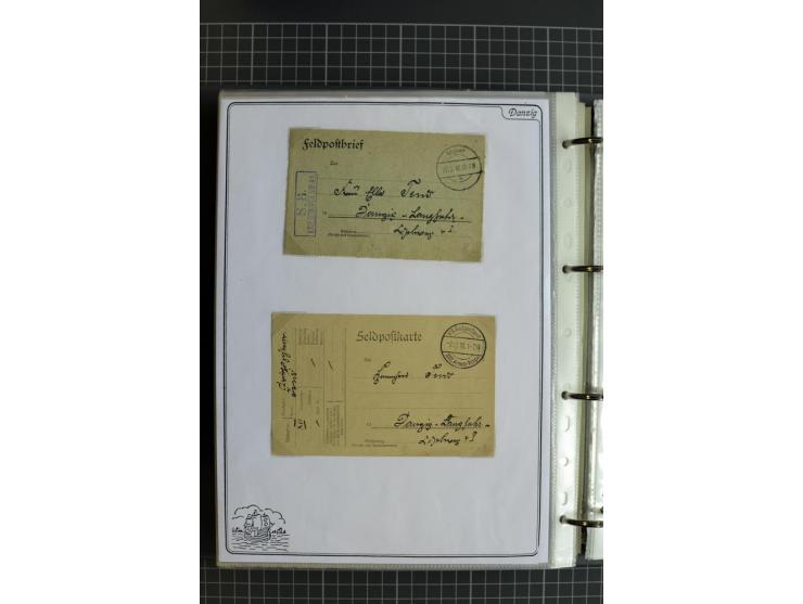 1914/1945, sehr umfangreiche Sammlung "Feldpost in Danzig" mit einigen hundert Briefen und Karten, dabei I. WK. mit interessa