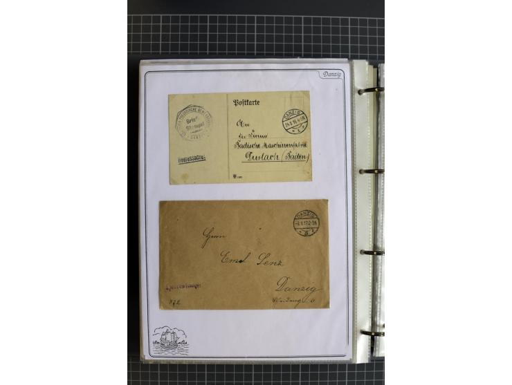 1914/1945, sehr umfangreiche Sammlung "Feldpost in Danzig" mit einigen hundert Briefen und Karten, dabei I. WK. mit interessa