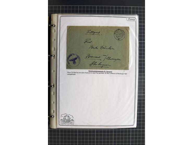 1914/1945, sehr umfangreiche Sammlung "Feldpost in Danzig" mit einigen hundert Briefen und Karten, dabei I. WK. mit interessa