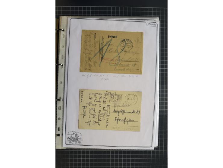 1914/1945, sehr umfangreiche Sammlung "Feldpost in Danzig" mit einigen hundert Briefen und Karten, dabei I. WK. mit interessa