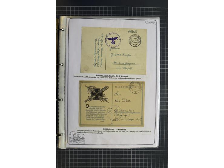 1914/1945, sehr umfangreiche Sammlung "Feldpost in Danzig" mit einigen hundert Briefen und Karten, dabei I. WK. mit interessa