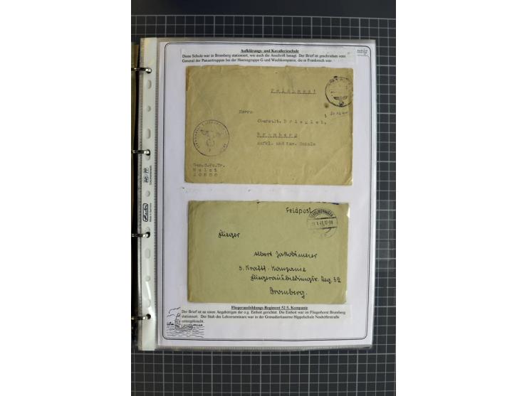 1914/1945, sehr umfangreiche Sammlung "Feldpost in Danzig" mit einigen hundert Briefen und Karten, dabei I. WK. mit interessa