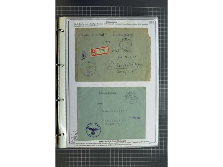 1914/1945, sehr umfangreiche Sammlung "Feldpost in Danzig" mit einigen hundert Briefen und Karten, dabei I. WK. mit interessa