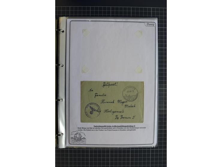1914/1945, sehr umfangreiche Sammlung "Feldpost in Danzig" mit einigen hundert Briefen und Karten, dabei I. WK. mit interessa