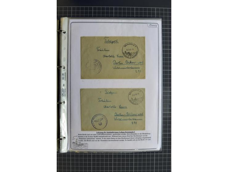 1914/1945, sehr umfangreiche Sammlung "Feldpost in Danzig" mit einigen hundert Briefen und Karten, dabei I. WK. mit interessa