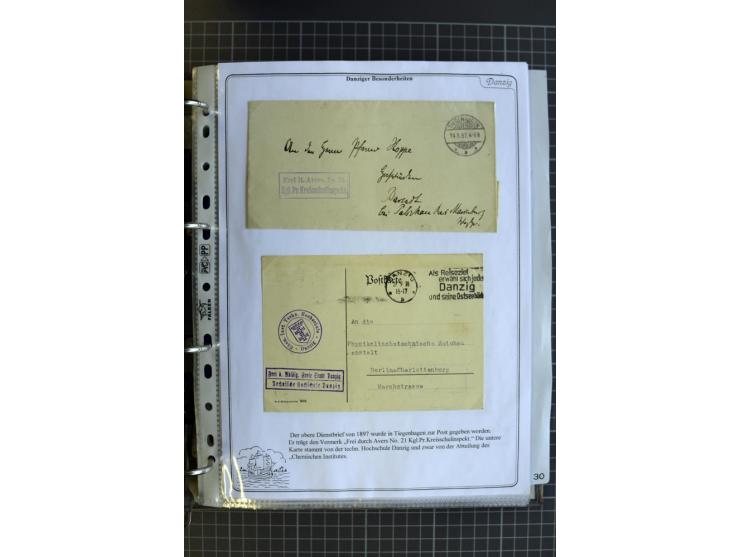1914/1945, sehr umfangreiche Sammlung "Feldpost in Danzig" mit einigen hundert Briefen und Karten, dabei I. WK. mit interessa