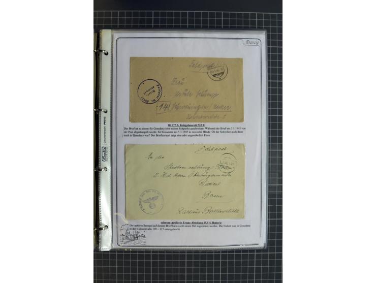 1914/1945, sehr umfangreiche Sammlung "Feldpost in Danzig" mit einigen hundert Briefen und Karten, dabei I. WK. mit interessa