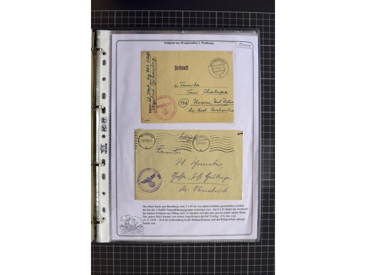 1914/1945, sehr umfangreiche Sammlung "Feldpost in Danzig" mit einigen hundert Briefen und Karten, dabei I. WK. mit interessa