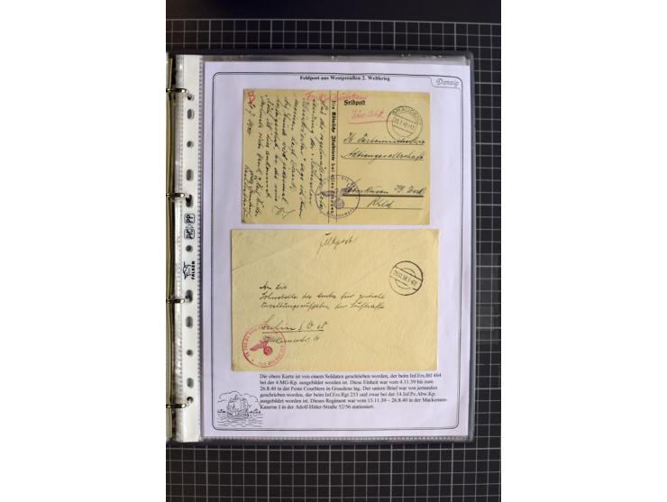 1914/1945, sehr umfangreiche Sammlung "Feldpost in Danzig" mit einigen hundert Briefen und Karten, dabei I. WK. mit interessa