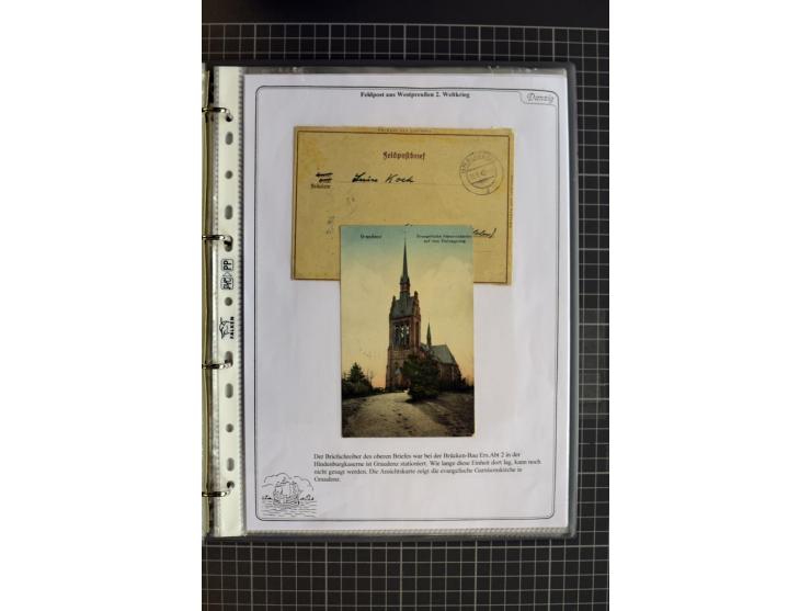 1914/1945, sehr umfangreiche Sammlung "Feldpost in Danzig" mit einigen hundert Briefen und Karten, dabei I. WK. mit interessa