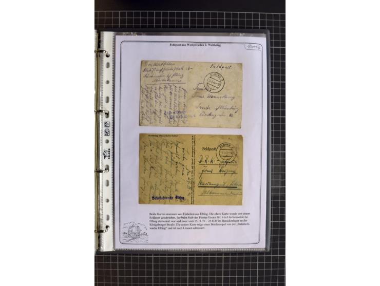 1914/1945, sehr umfangreiche Sammlung "Feldpost in Danzig" mit einigen hundert Briefen und Karten, dabei I. WK. mit interessa